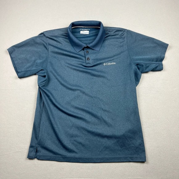 Columbia Other - Columbia Mens Large Blue Heather AM6215 Omni-Shade Sun Protection Polo Shirt